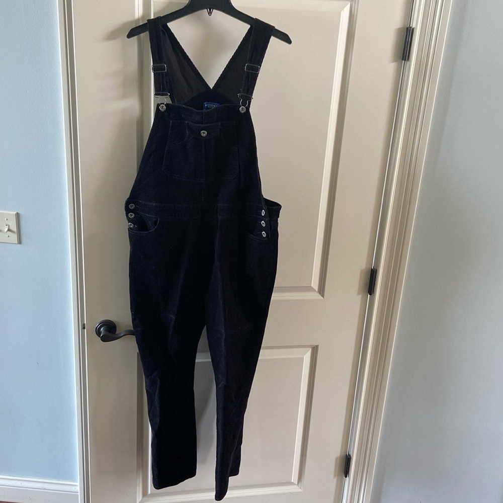 Nice pair of black corduroy overalls.